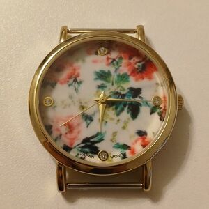 Women's Colorful Floral Garden Face Round Dial Cottage Analog Watch Case 36mm